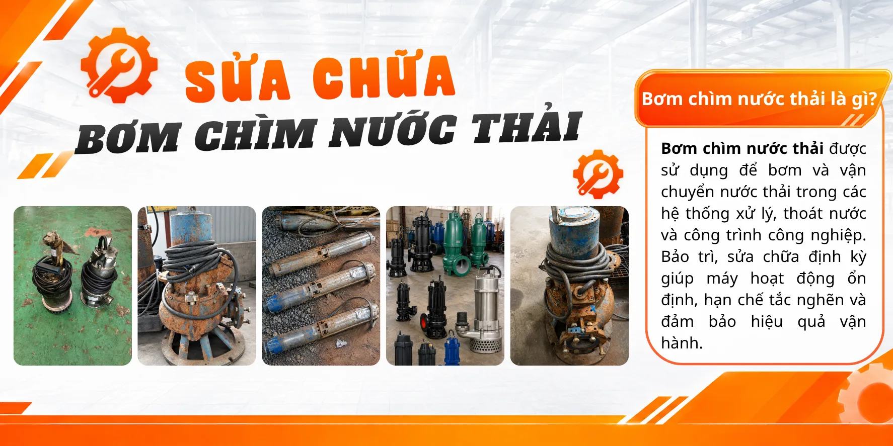 Sửa chữa bơm ch&igrave;m nước thải