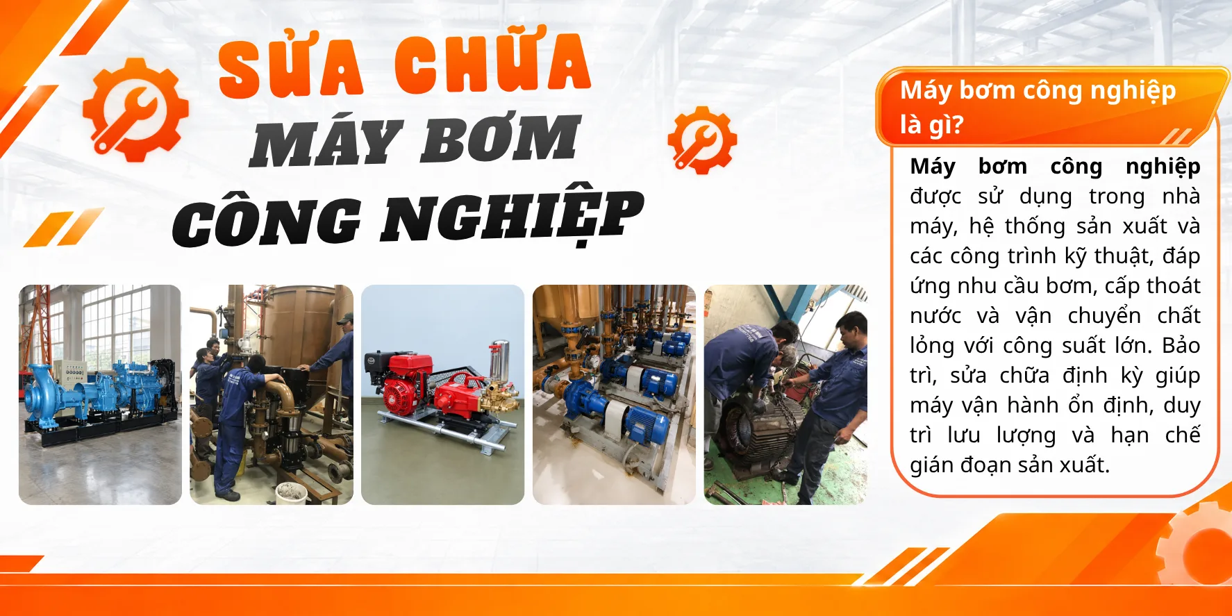 Sửa chữa m&aacute;y bơm c&ocirc;ng nghiệp