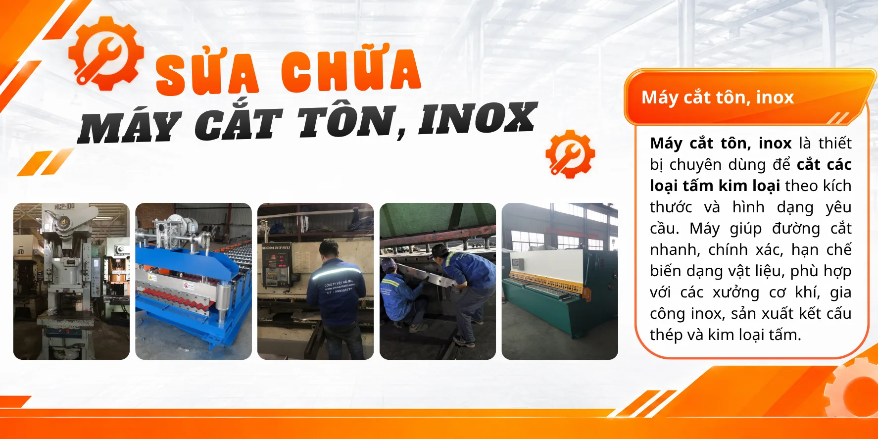 sửa chữa m&aacute;y cắt t&ocirc;n, inox