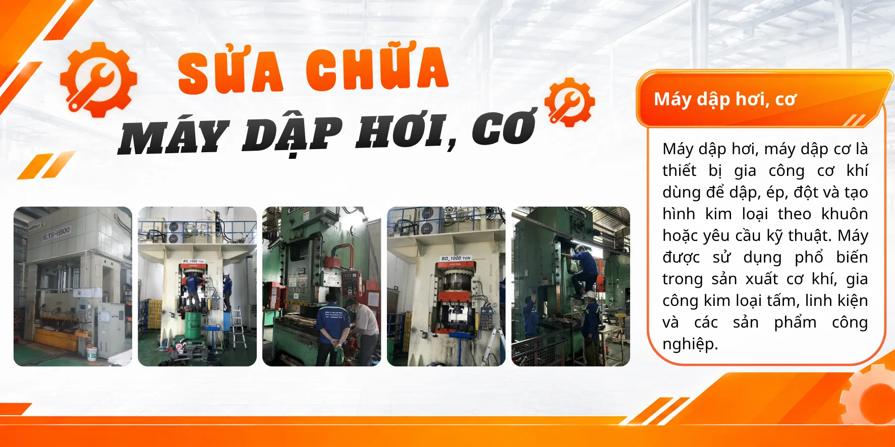 Sửa chữa m&aacute;y dập hơi, cơ