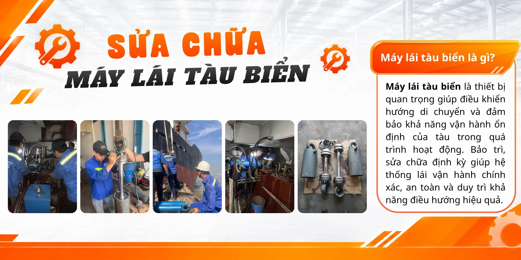 Sửa chữa m&aacute;y l&aacute;i t&agrave;u biển