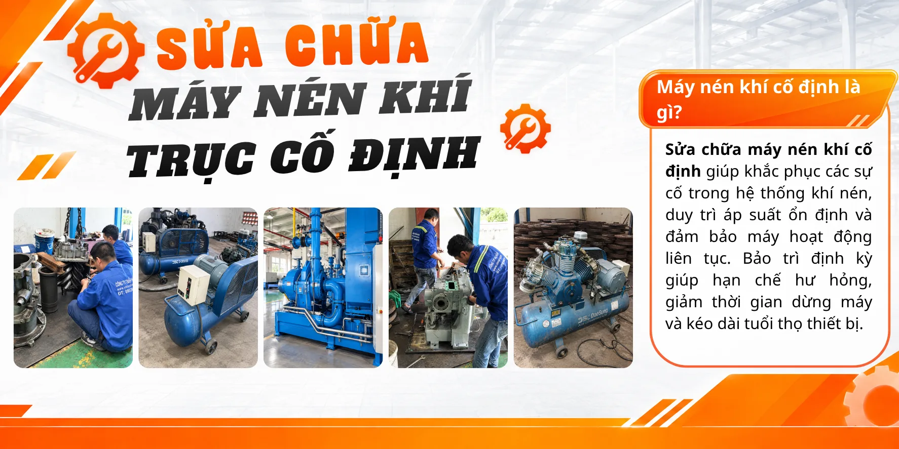 Sửa chữa m&aacute;y n&eacute;n kh&iacute; cố định