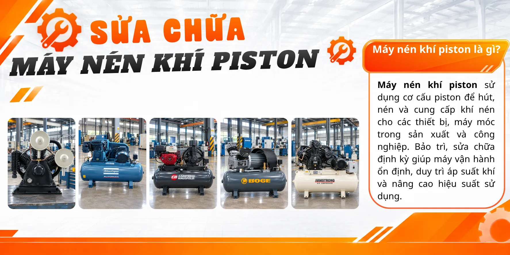 Sửa chữa m&aacute;y n&eacute;n kh&iacute; piston