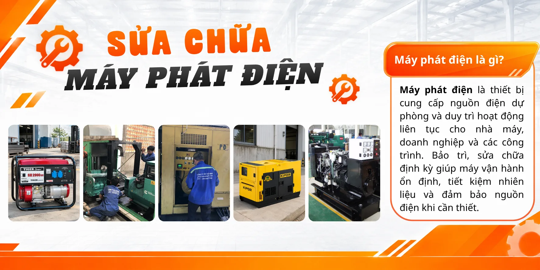 Sửa chữa m&aacute;y ph&aacute;t điện 