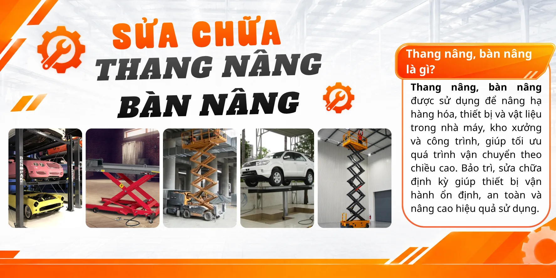 Sửa chữa thang n&acirc;ng, b&agrave;n n&acirc;ng
